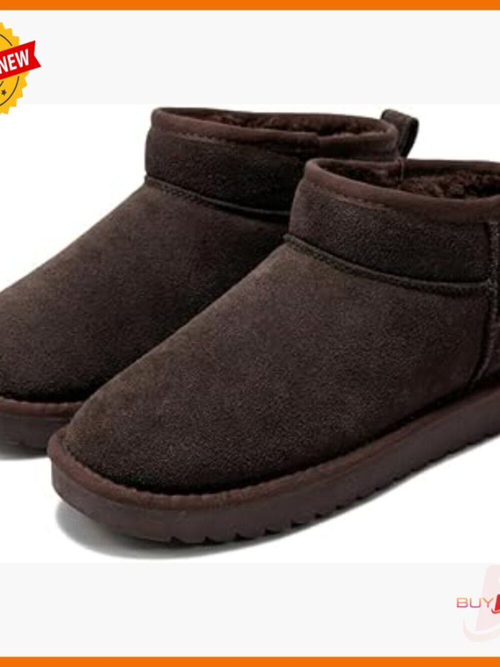 Genuine Leather Ankle Boots with Memory Foam, Water Resistant Winter Boots